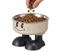 Lightweight Cat Bowl - Cute Kitten Bowls | 14x10.5cm Pet Bowl with Elevated Base, Sturdy Stainless Steel Feeder Accessory, Pet Supplies Feeding Bowls, Mealtime Cat Item for Small Animals