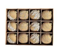 Lightweight Christmas Decoration - Soft Tree Ornaments, 6x6cm Holiday Decor with Assorted Design, Velvet Flocked Baubles, Home Accessories Festive Baubles, Hanging Ball for Indoor Decor