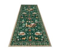 Lightweight Christmas Rugs - Washable Christmas Runner Rug | Door Mat with Cheerful Santa Claus Print, Indoor Carpet with Sturdy Stitching, Floor Mats, Seasonal Carpet for Bedroom Bathroom Hallway