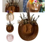 Lightweight Cowboy Wall Planter,3D Hanging Wall Mount Vase,Western Hat Boot Vases for Indoor Plants,Art Flower Planters Hat Boot Decor Sculptures,Rustic House Decorations Living Room (Brown)