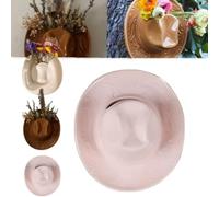 Lightweight Cowboy Wall Planter,3D Hanging Wall Mount Vase,Western Hat Boot Vases for Indoor Plants,Art Flower Planters Hat Boot Decor Sculptures,Rustic House Decorations Living Room (Pink)