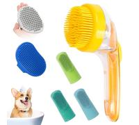 Lightweight Dog Bath Brush, Silicona Bath Scrubber for Short Hair, Silicona, PP Soft Grooming Tool, Massaging Shower Accessory, Pet Washing & Teeth Cleaning Use, 20 x 15 x 3 cm