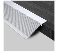 Lightweight Floor Divider Strip Carpet to Tile,T-Molding Flooring Transition Strip, Gap Connecting Floor Bar for Sliding Doors Doorway(Silver,Long 90cm/35.4in)