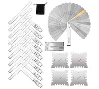 Lightweight Guitar Radius Gauge Set, Stainless Steel Luthier Notched Ruler, Portable String Action Measuring Tool for Bass and Guitar Setup, 230 g, White