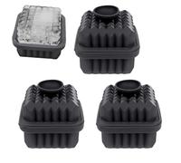 Lightweight Ice Tray, 3-Piece Portable Container, 2.5x2.5x2.5 Inch Mold with Reusable Lid, Sturdy Food-Grade Silicone, Individual Chilling Vessel with Modern Style, Bar Gear for Whiskey & Cocktails