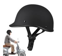 Lightweight Motorcycle Hat - Scooter Safety Cap, Vintage Head Protector | Comfortable Road Trip Travel Outdoor Riding Gear, Retro Half Shell Protection Equipment with Adjustable Chin Strap