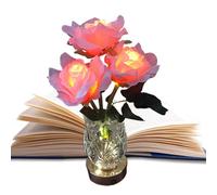 Lightweight Night Lights - Visual Accent Bloom Lamp | 28 cm LED rosa Light for Bedroom, Glass Lamp for Display, Iluminación interior, Color Changing LED Accent Decor with Artistic Illuminated Rose