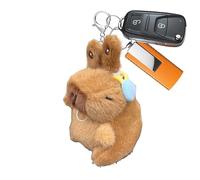 Lightweight Plush Keychain, Soft Adorable Bag Charm, Animal Charm with Movable Ears, Capybara Keyring for Backpack, Soft Keychain Accessory, Keyring Collectible for Men Women Boys Girls Son Daughter