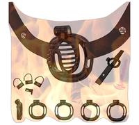 Lightweight Protective Cage Set with Belt, 1 Tube and 5 Rings Included for Men Cross Dressing, Portable and Invisible Accessories -ITA24 (Nero)