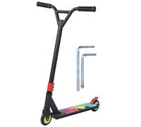 Lightweight Stunt Scooter, Portable Adult Scooter with 100mm PU Wheels and ABEC - 7 Bearings, Foldable Black Scooter Set for Commuting, Travel and Urban Riding