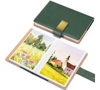 LIGHTWISH Bloque de Acuarela A5, 20 Hojas - Papel 100% Algodón 300 g/m², Prensado en Caliente y Sin Ácidos - Sketch Acuarela para Acuarela, Gouache y Técnicas Mixtas - Tamaño 14x21 cm, Color Verde