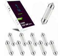 LIGHTWORLD24 10 x Bombilla C5W 12V 5W SV8.5 45 mm - Luz de matrícula, interior, maletero y guantera para coche