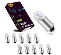LIGHTWORLD24 10 x T4W BA9s lámpara de luz de estacionamiento lámpara de coche 6V 4W peras luz de estacionamiento de coche iluminación interior lámpara de señal de iluminación interior