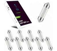 LIGHTWORLD24 - 10x Bombillas C5W 24V 5W SV8.5 39mm | Luz blanca de matrícula, interior y repuesto | Compatible camión, autobús y vehículo industrial