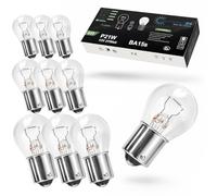 LIGHTWORLD24 10x Bombillas P21W BA15s 12V 21W - Lámparas para coche S25 - Luz de freno, antiniebla trasera, marcha atrás y luz diurna