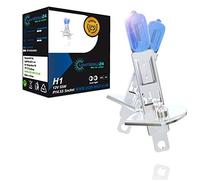 LIGHTWORLD24 Bombilla H1 para coche y moto | Halógena para faros | Luz de cruce | Casquillo P14.5s | 12V 55W | Efecto xenón | Pack de 2 unidades