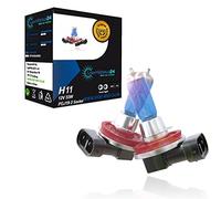 LIGHTWORLD24 Bombillas halógenas H11 para coche | 12V 55W | Casquillo PGJ9-2 | 6000K Blanco frío | Efecto xenón Ultra White | Luz de cruce, faros antiniebla, luz larga y luz de curva