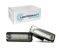 LIGHTWORLD24 LED Luz de matrícula de coche, bombillas 18 SMD Canbus sin error, 6000 K blanco xenón frío, 2 unidades, compatible con Golf 4, 5, 6, 7