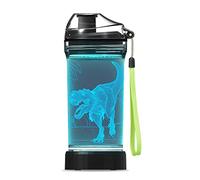 Lightzz Botella de agua para niños con luz LED de dinosaurio 3D, Tritan de 14 onzas, libre de BPA, regalo de dinosaurio ideal para escuela, niño, vacaciones, camping, picnic