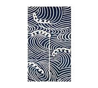 LIGICKY Cortina japonesa Noren para puerta de puerta con ondas trandicionales impresas para tratamiento de ventana para decoración del hogar, restaurante, 33 pulgadas de ancho x 59 pulgadas de largo,