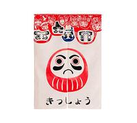 LIGICKY Cortina Larga de Estilo japonés, de Lino Grueso, para Puerta, Separador de Espacios, tapicería, para Textiles del hogar, 85 x 120 cm (muñeca Daruma)