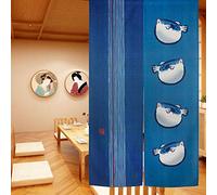 LIGICKY Cortinas de Puerta Estilo japonés Tradicional Noren para decoración del hogar, 85 x 150 cm, Color Azul (pez hinchado)