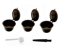 LIGICKY Filtros Cápsulas de Café puede rellenar reutilizar para Dolce Gusto Cafetera fuerte al menos 150 veces de usos para reemplazo,3 Cápsulas recargable +1 cuchara +1 cepil