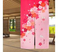 Ligicky Japanese Style Noren Long Cortina Cortina de conejos Cortinas de la puerta Tapiz para decoracin del hogar 33.5 """" x59 """" Pink