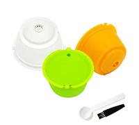 LIGICKY Juego de 3 cápsulas de café recargables con filtro para cápsulas de café reutilizables Dolce Gusto con cuchara y cepillo de limpieza (colorido)