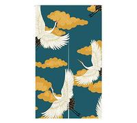 LIGICKY Noren Cortina de Estilo japonés para Puerta, diseño de grúas, algodón y Lino, para decoración del hogar, 85 x 150 cm