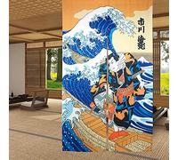 LIGICKY Noren - Cortina de Puerta Estilo japonés Ukiyoe Hokusai The Great Wave Off Kanagawa para Puerta, Divisor, 85 x 150 cm