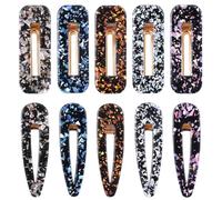 LIGIGWASH 10 Pinzas Pelo de Acrílico Varios estilos Diseño Geométrico Jaspeado, Horquillas Elegantes Buen Agarre para Mujer y Niña para Diferentes Ocasiones Varios estilos