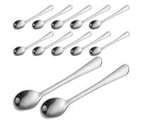 LIGIGWASH 12 Cucharitas Pequeñas de Acero Inoxidable para Condimentos Mini Cucharas para Frascos de Especias de 75 CM Juego de 12 Piezas para Sal Pimienta y Azúcar Cocina Doméstica