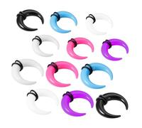 LIGIGWASH 12 Piezas Kit de Anillos de Estiramiento Septum Acrílico Diseño U Colores Negro Transparente Rosa Azul y para Nariz y Oreja Accesorios Versátiles para Piercing Cartílago