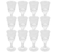 LIGIGWASH 12 Vasos de Vidrio Transparente 10 ml Base Gruesa y Pie Alto Juego de Vasos para Whisky Licor y Cócteles Adecuado para Fiestas y Degustaciones en Hogar