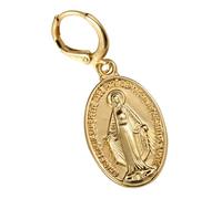 LIGIGWASH 1par Pendientes Vintage De Santa María Ear Clips Joyería Religiosa Para Mujeres Accesorio Elegante y Para