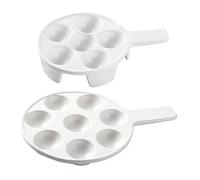 LIGIGWASH 2 piezas Bandejas de Hornear de Cerámica para Caracoles de Pequeña Grande para Cocinas de Inducción y Vitrocerámica Antideslizantes y Resistentes al Calor