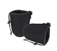 LIGIGWASH 2 Piezas Bolsa de Neopreno para Lentes de Cámara DSLR de Fundas Protectoras Negras Ajustables Resistente Golpes Polvo y Humedad Compatible con Lentes