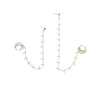 LIGIGWASH 2 Piezas Cadena para Aro de Nariz Borla de Perla Artificial Pendientes de Cadena para Mujer Piercings Nariz para Eventos y Fiestas Temáticas para Mujer