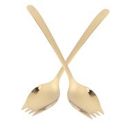 LIGIGWASH 2 piezas Cubiertos de Acero Inoxidable con Mango Spork Versátil para Pasta Ensalada y Helado Utensilios de Viaje Compactos y Resistentes para Uso Doméstico Aire