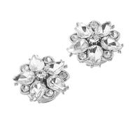 LIGIGWASH 2 Piezas Cubrebotones Decorativos de Aleación con Flor de Cinco Pétalos Accesorios Desmontables con Cristales para Puños de Camisa Tuxedo Buttons y Shirt Studs para Hombre y Mujer