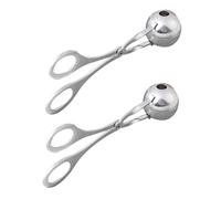 LIGIGWASH 2 Piezas Moldes para Albóndigas Inoxidable Diseño de Tijera con Mango Grande Diámetro Herramienta Práctica para Cocina Fácil Almacenamiento con Orificio Colgante