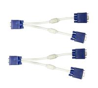 LIGIGWASH 2 Piezas Vga Splitter Cable con Conector Macho Doble Hembra Divisor para Monitor Cable Amplificador de Vídeo sin Pérdida Diseño Flexible y Estable para Duplicar Señal Pantallas