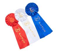 LIGIGWASH 3piezas Medallas De Premio Con Cintas Para Competencias Deportivas Ribbons Lugar Conjunto De Rosetas De Reconocimiento Para Eventos y Ceremonias