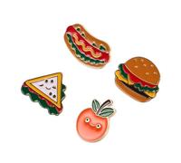 LIGIGWASH 4 Piezas Pins de Aleación de Cartoon Hamburguesa Hot Dog y Sándwich Accesorios y Versátiles para Ropa Mochilas y