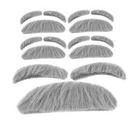 LIGIGWASH 5 juegos Barbas y Bigotes Postizos Autoadhesivos de Pelo de Conejo para Disfraz de Anciano Profesor y Científico Accesorios Suaves y Realistas para Halloween y Fiestas de Cosplay