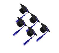 LIGIGWASH 5 Piezas Mini Gorros Doctorado Decorativos con Azul Oscuro para Botellas Vino Cerveza Fiesta Graduación Adorno