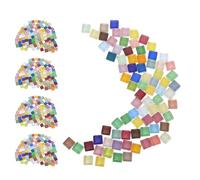 LIGIGWASH 500 Unidades Piezas de Mosaico de Vidrio Cristalino 1x1x0.3 Cm Diseño Cuadrado y Superficie Lisa para Decoración Artística E Instalación Fácil en Habitación Infantil Color