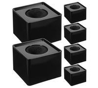 LIGIGWASH 6 Piezas Soporte para Micrófono Portátil Negro de Plástico Diseño Cuadrado para Entrevistas y Reportajes en Campo, Mostrando Credibilidad Profesional