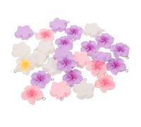 LIGIGWASH 60piezas Colgante de Flor de Resina Miniflores de Resina para Dijes de Flores Dije de Flor Tropical para Collares y Llaveros Decoración de Verano